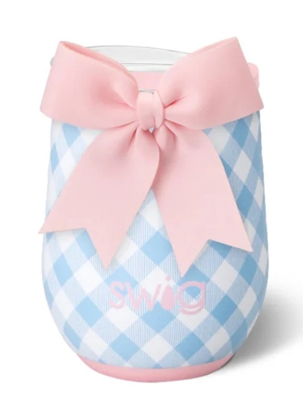 GINGHAM BOW STEMLESS TUMBLER 12OZ - SWIG